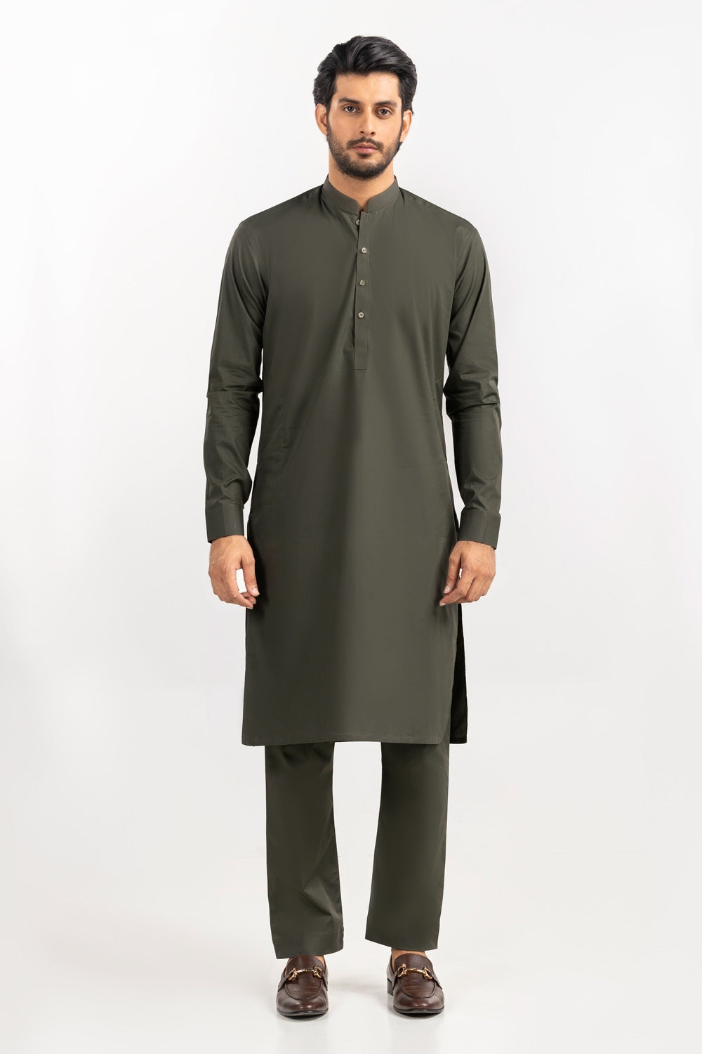 Red Gold Latha Unstitched Fabric Cotton-Lf