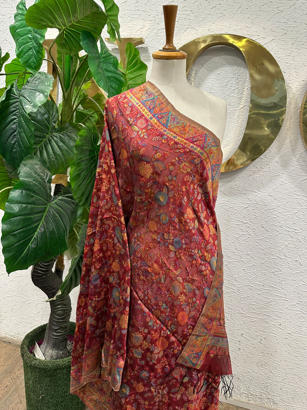Red Floral Shawl