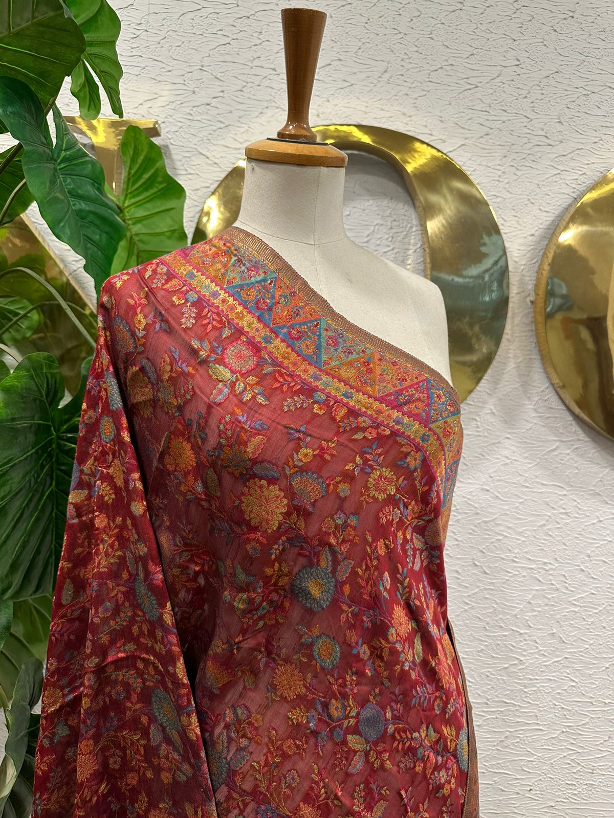 Red Floral Shawl