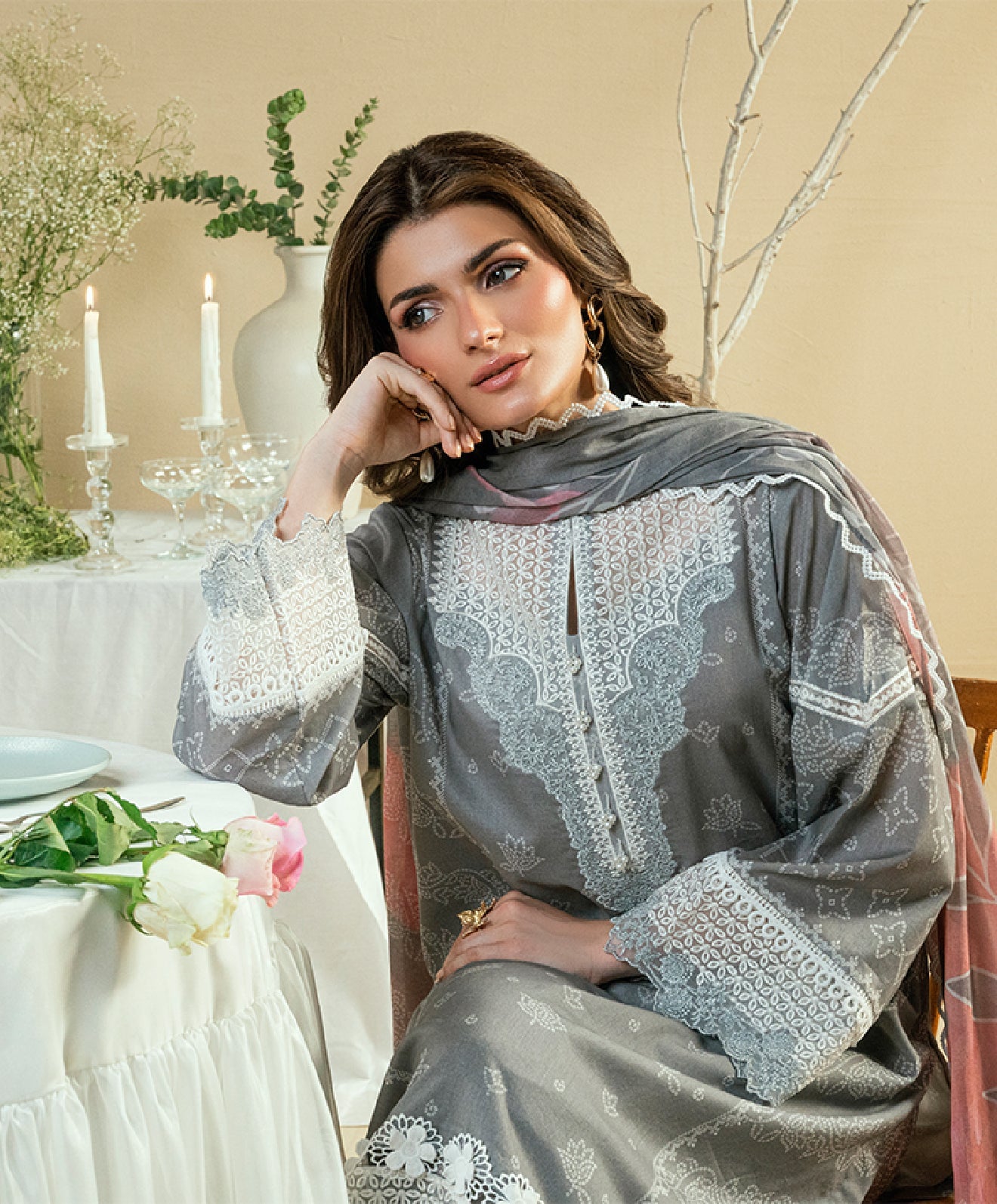 KUNEP-3P-004 GRAY-LAWN UNSTITCHED 3PC