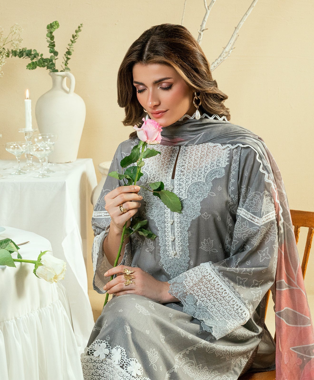 KUNEP-3P-004 GRAY-LAWN UNSTITCHED 3PC