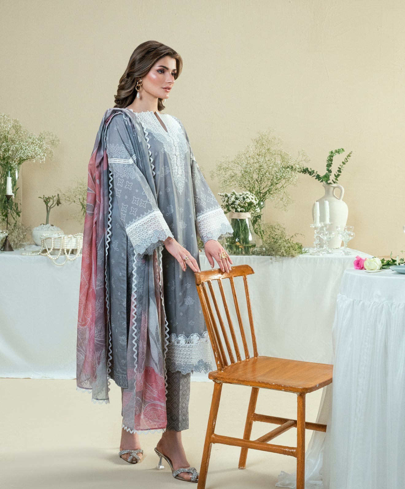 KUNEP-3P-004 GRAY-LAWN UNSTITCHED 3PC