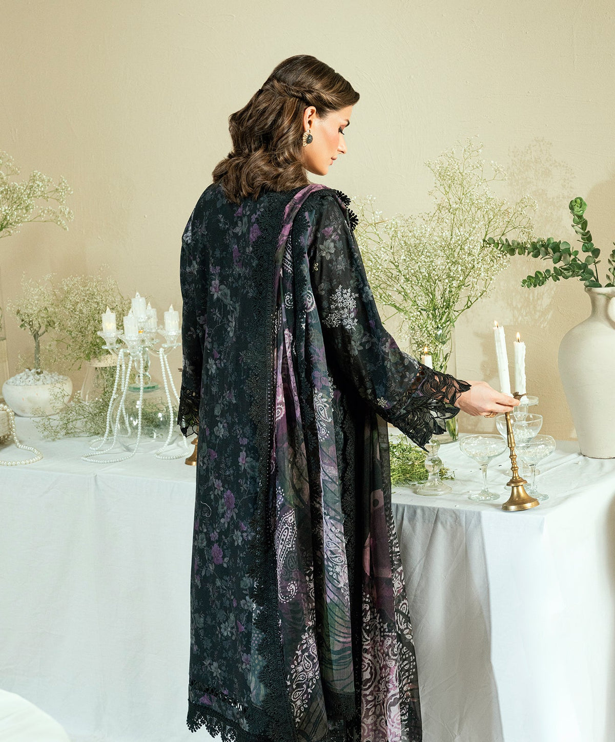 KUNEP-3P-002 BLACK-LAWN UNSTITCHED 3PC