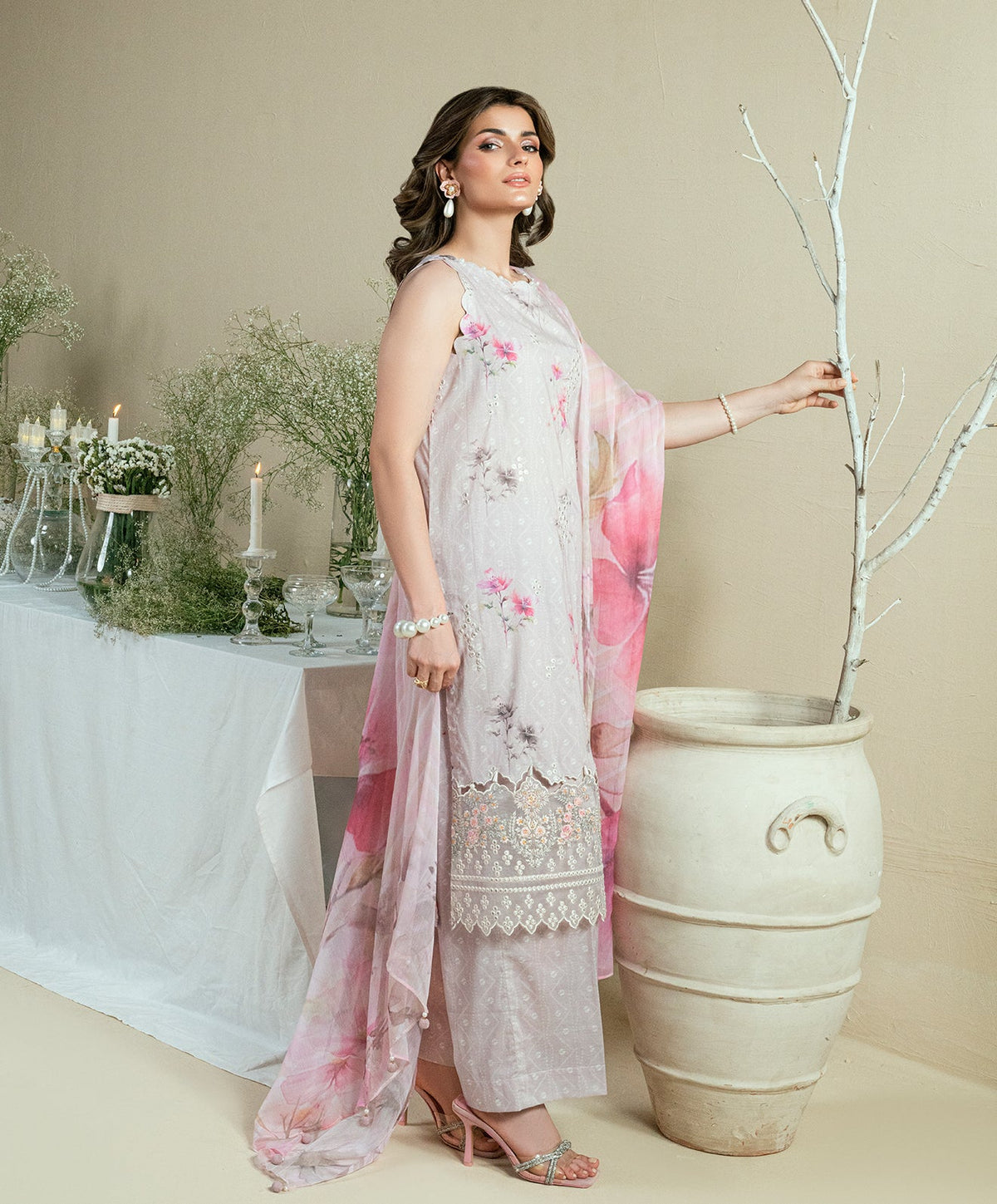 KUNEP-3P-005 MAUVE-LAWN UNSTITCHED 3PC