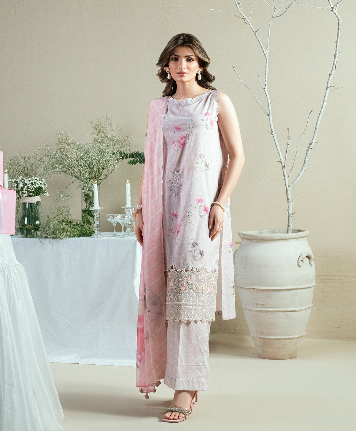 KUNEP-3P-005 MAUVE-LAWN UNSTITCHED 3PC