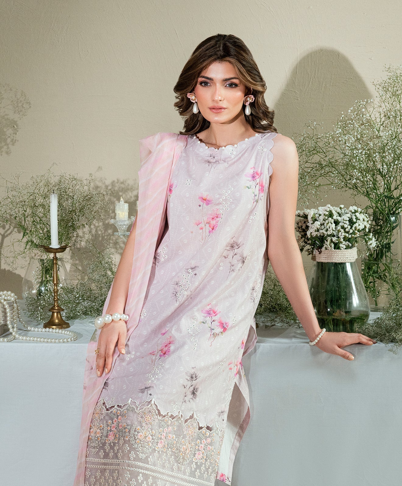 KUNEP-3P-005 MAUVE-LAWN UNSTITCHED 3PC