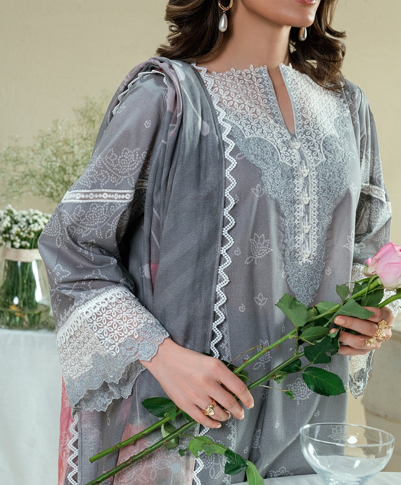 KUNEP-3P-004 GRAY-LAWN UNSTITCHED 3PC