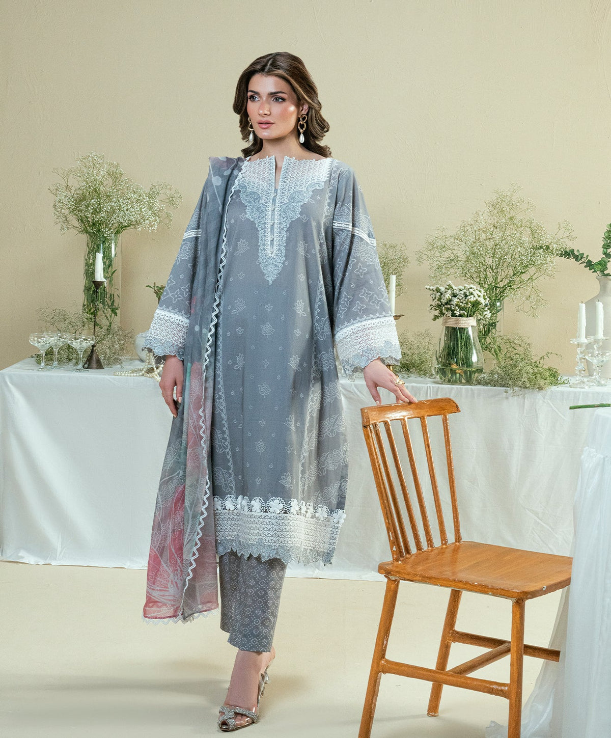KUNEP-3P-004 GRAY-LAWN UNSTITCHED 3PC