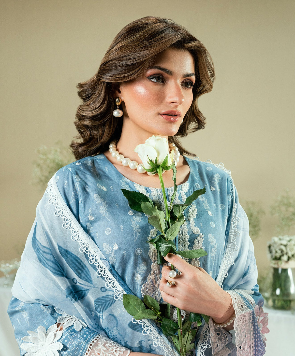 KUNEP-3P-003 SKY BLUE-LAWN UNSTITCHED 3PC