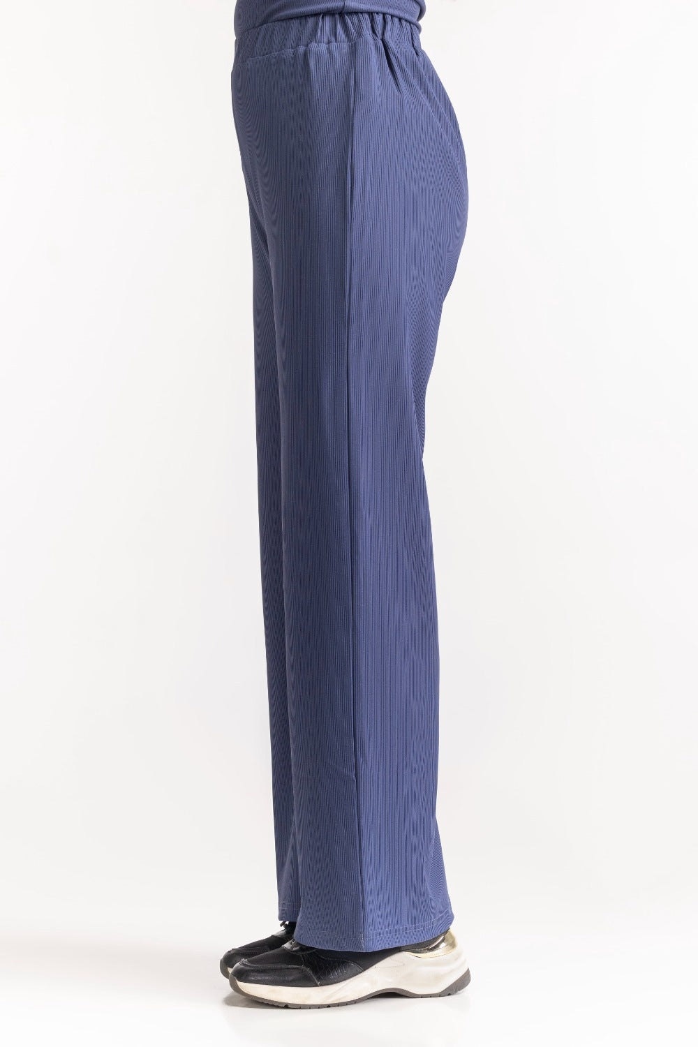 Ribbed High Rise Straight Fit Trouser