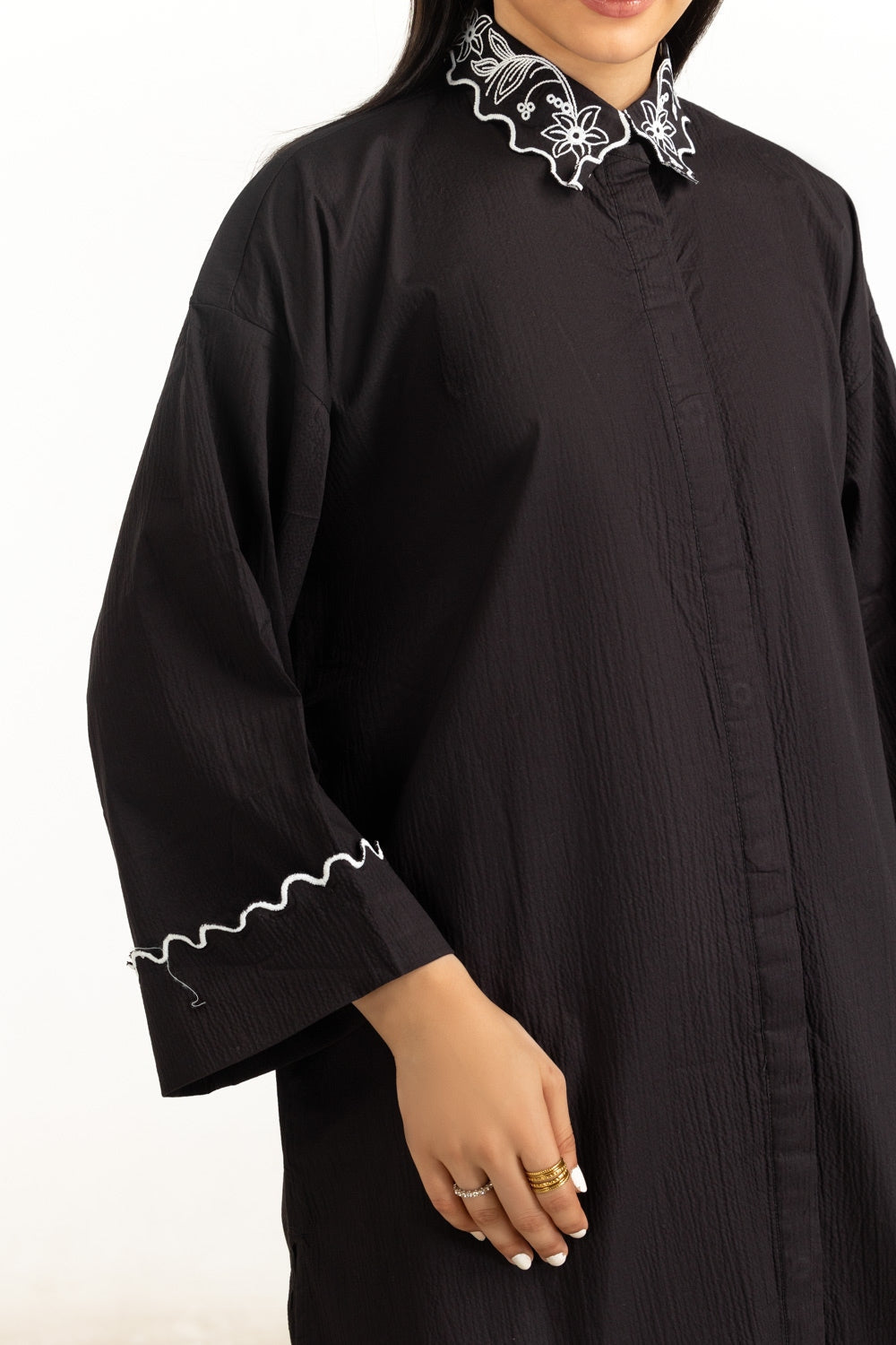 Ripple Crinkle Embroidered Co-Ord Set