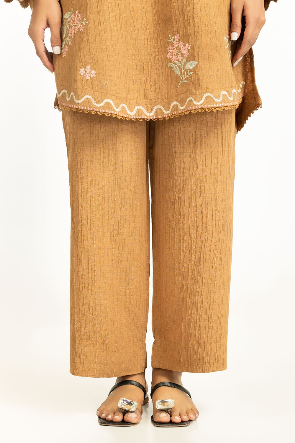 Ripple Crinkle Embroidered Co-Ord Set