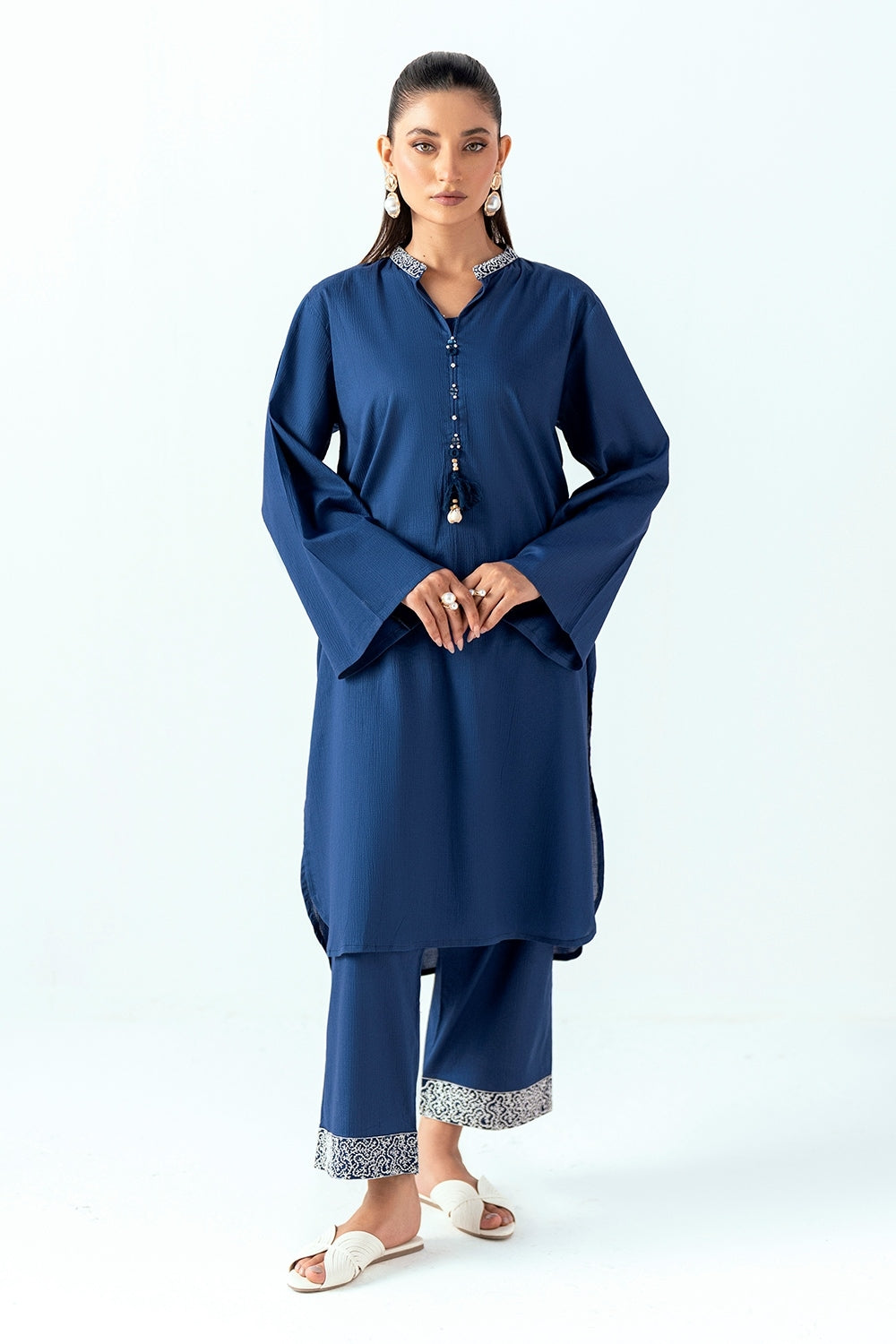 Ripple Crinkle Embroidered Co-Ord Set
