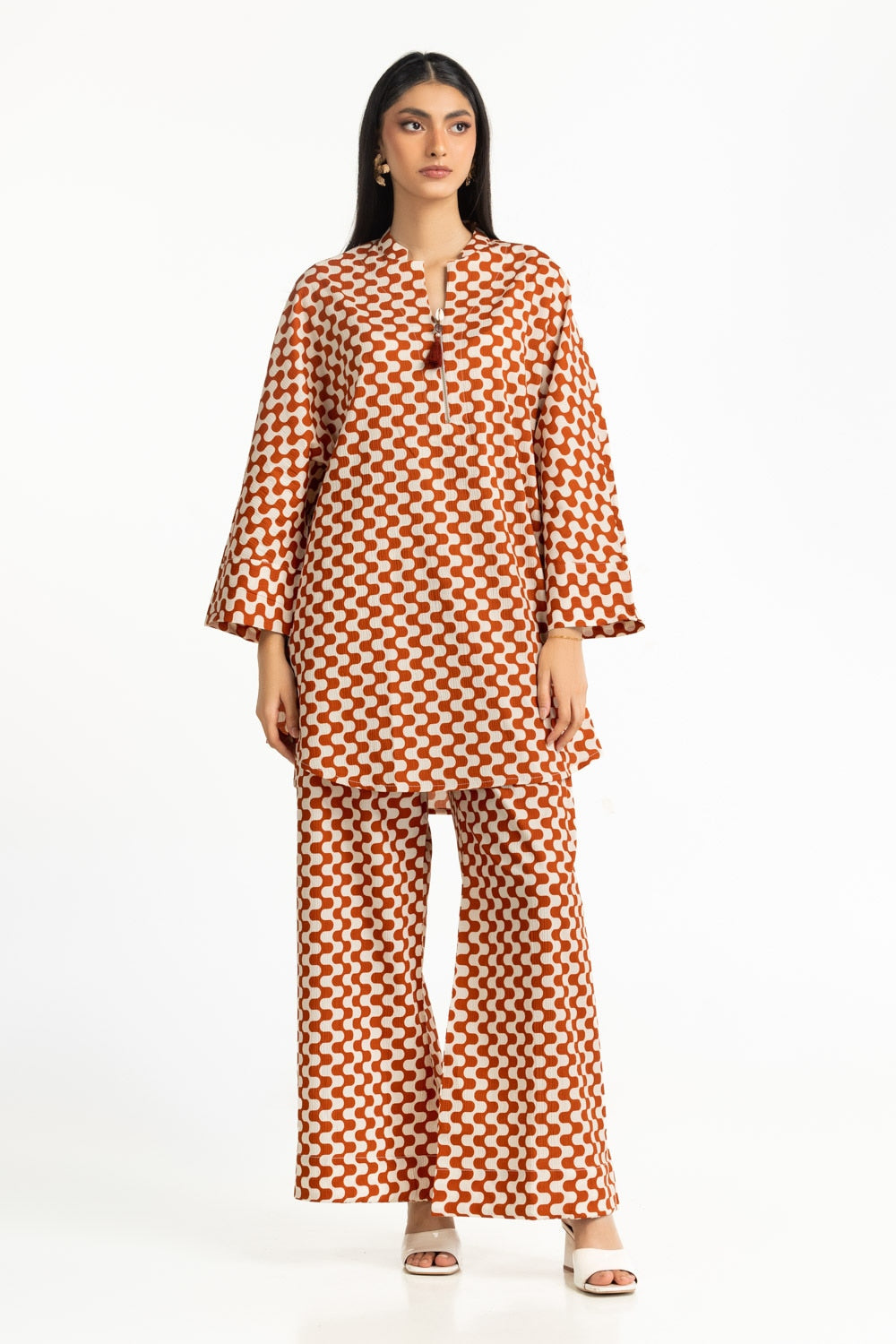 Ripple Crinkle Printed Co-Ord Set