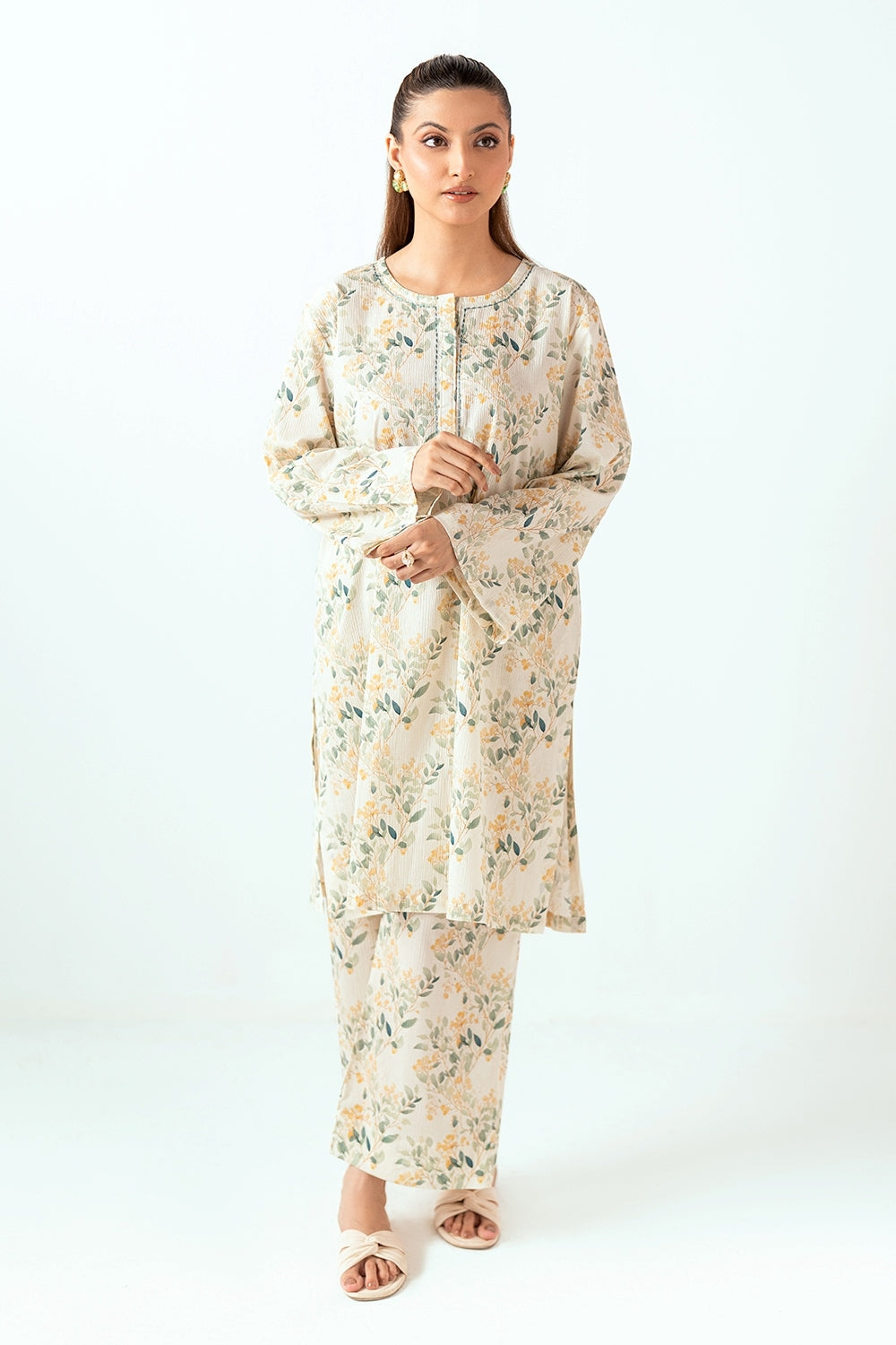 Ripple Crinkle Printed Co-Ord Set