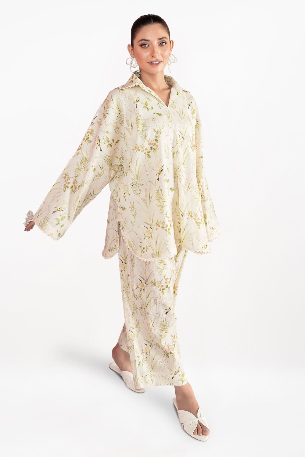 Ripple Crinkle Printed Co-Ord Set