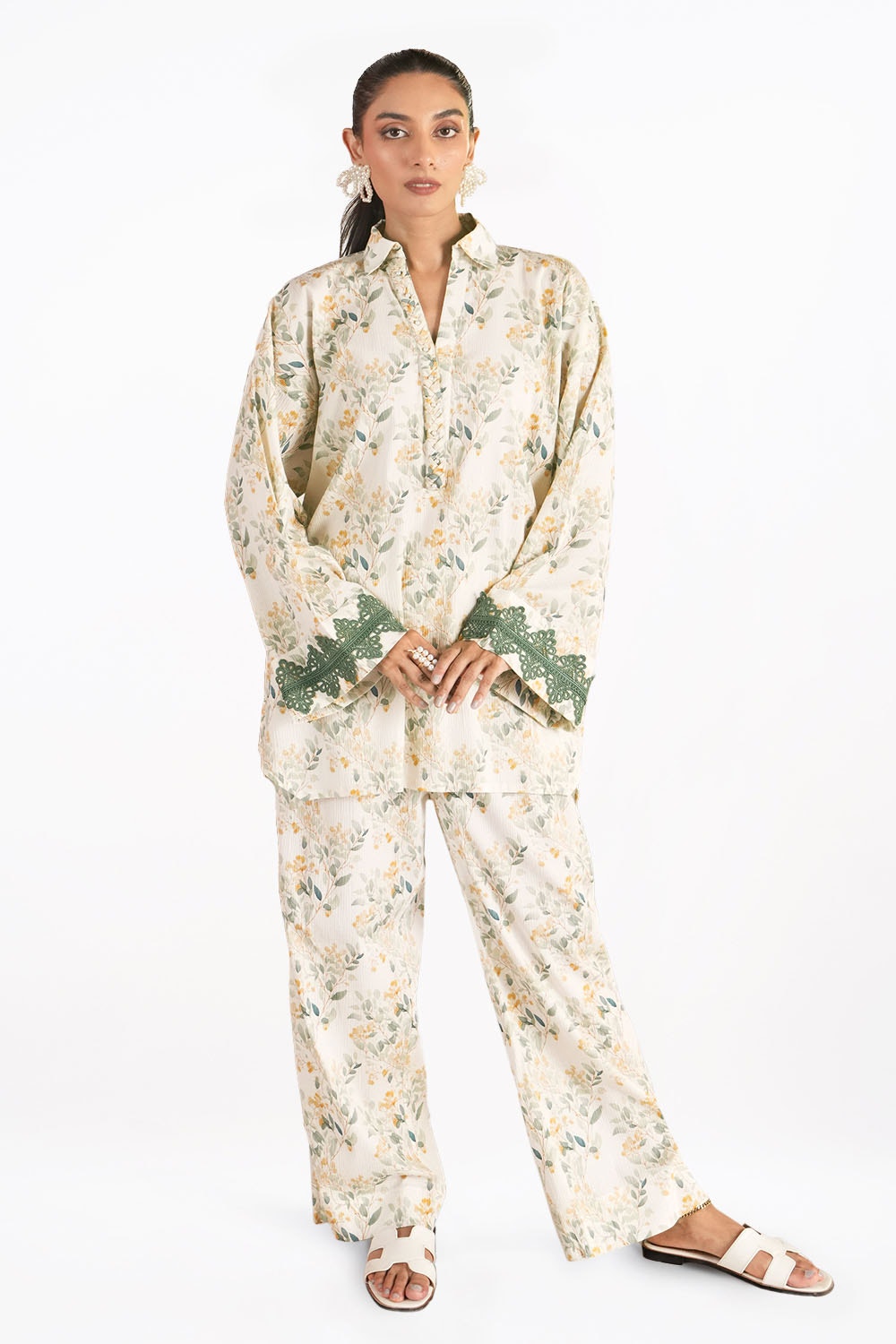 Ripple Crinkle Printed Co-Ord Set
