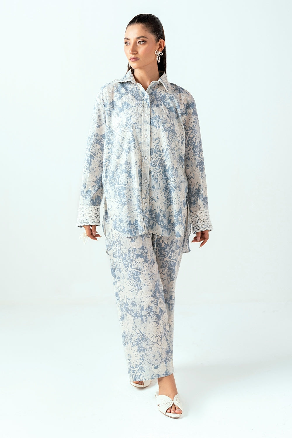 Ripple Crinkle Printed Co-Ord Set