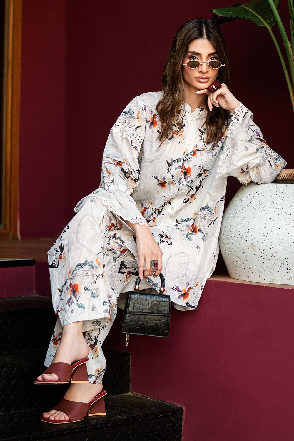 Ripple Crinkle Printed Co-Ord Set