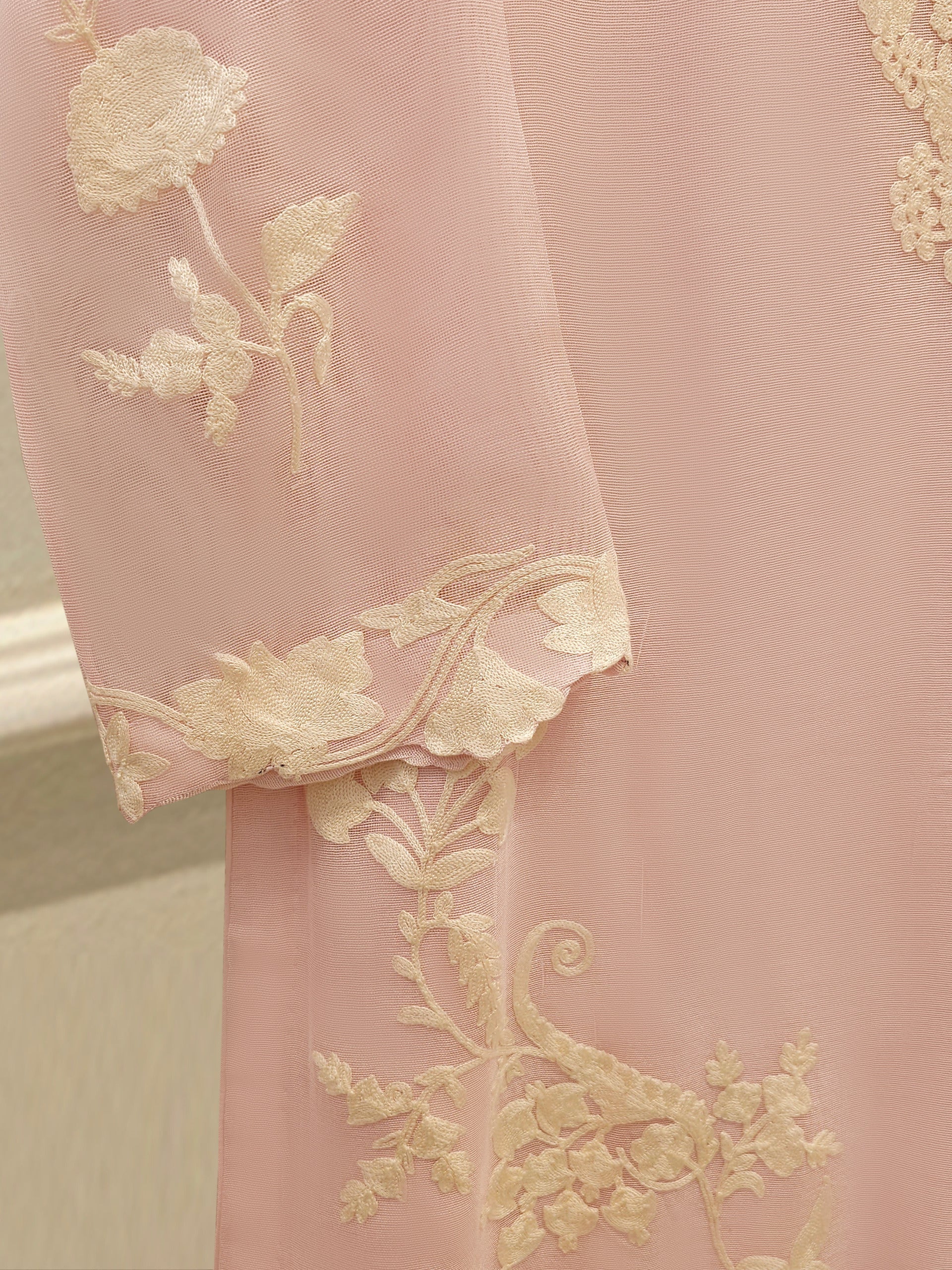 2 Piece - Pure Embroidered Cotton Net Suit S113728