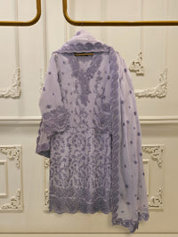 3 Piece - Pure Embroidered Cotton Net Suit S113805