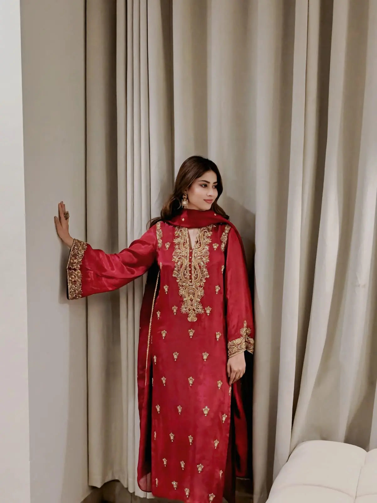 Rubaab Red Festive By AS Studio