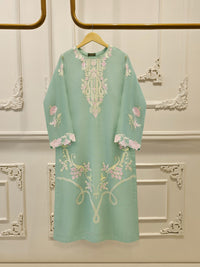 2 Piece - Pure Embroidered Cotton Net Suit S113855