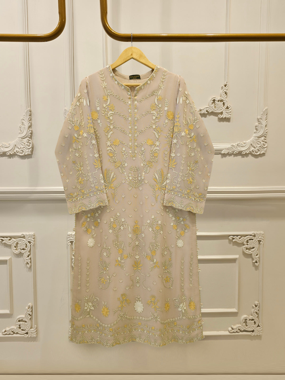 2 Piece - Pure Embroidered Cotton Net Suit S113511
