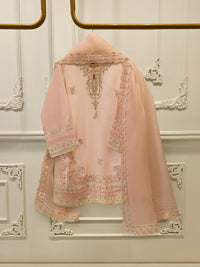 3 Piece- Pure Sheesha Silk Embroidered Suit S113518