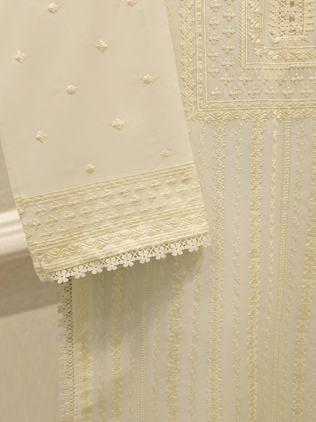 2 Piece - Embroidered Cotton Suit S113761