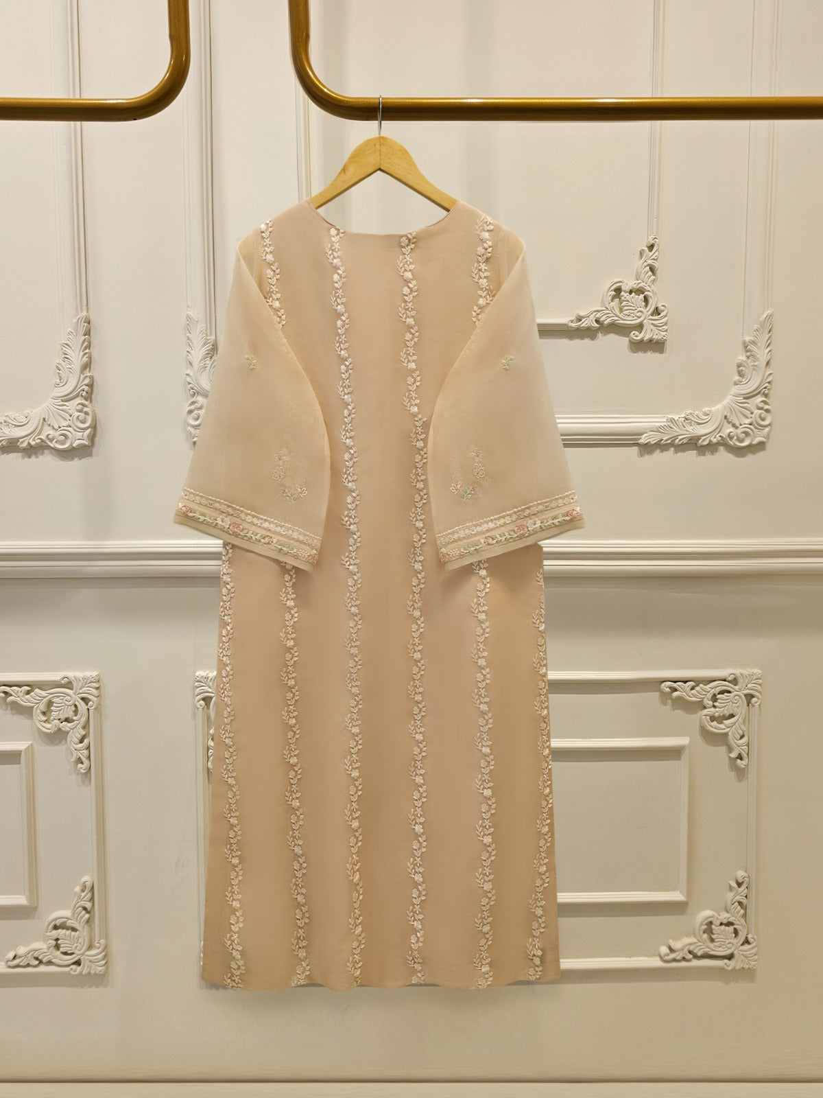 3 Piece Pure Organza Embroidered Suit S113112