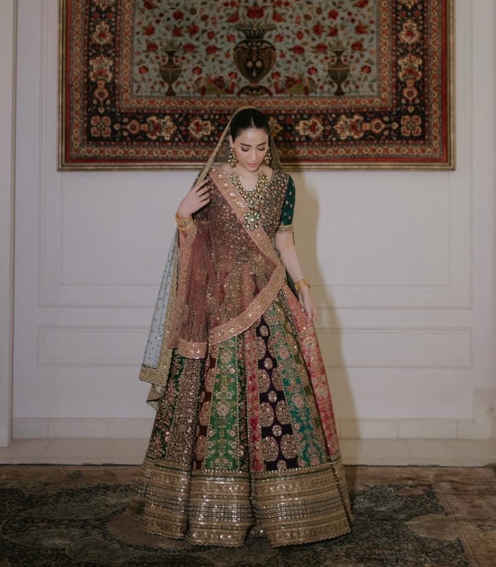 Sabyasachi Mukherjee Style — Mairaz Multicoloured 18-Panel Lehenga