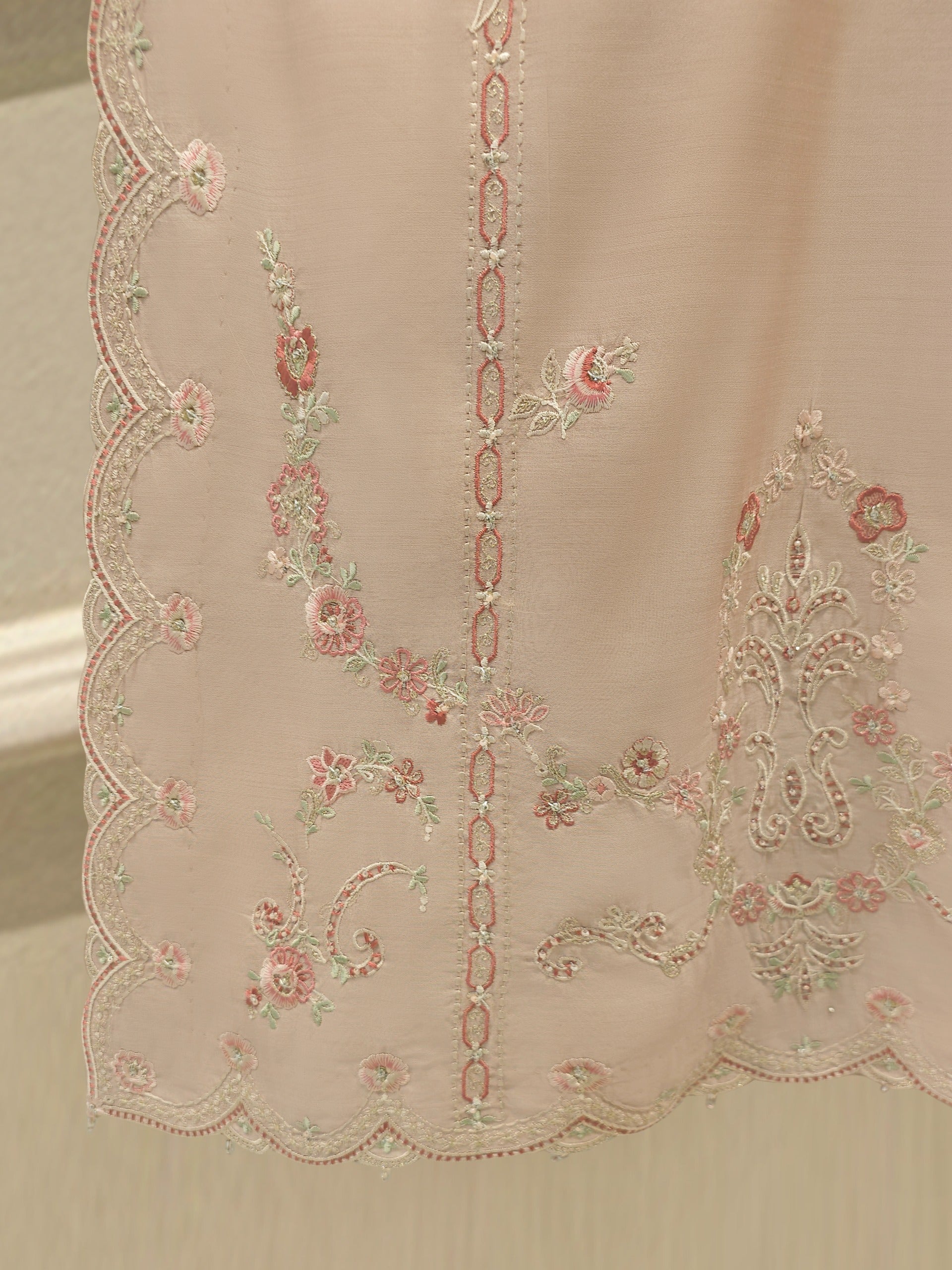 3 Piece- Pure Khadi Silk Embroidered Suit S113657