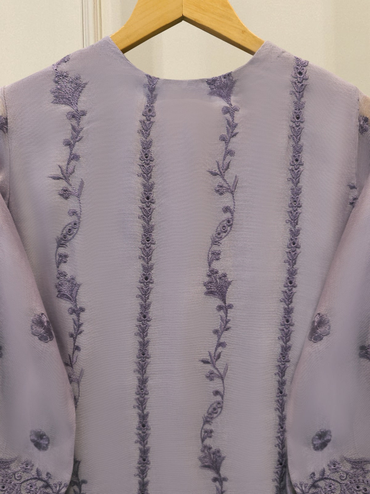 3 Piece - Pure Embroidered Cotton Net Suit S113805