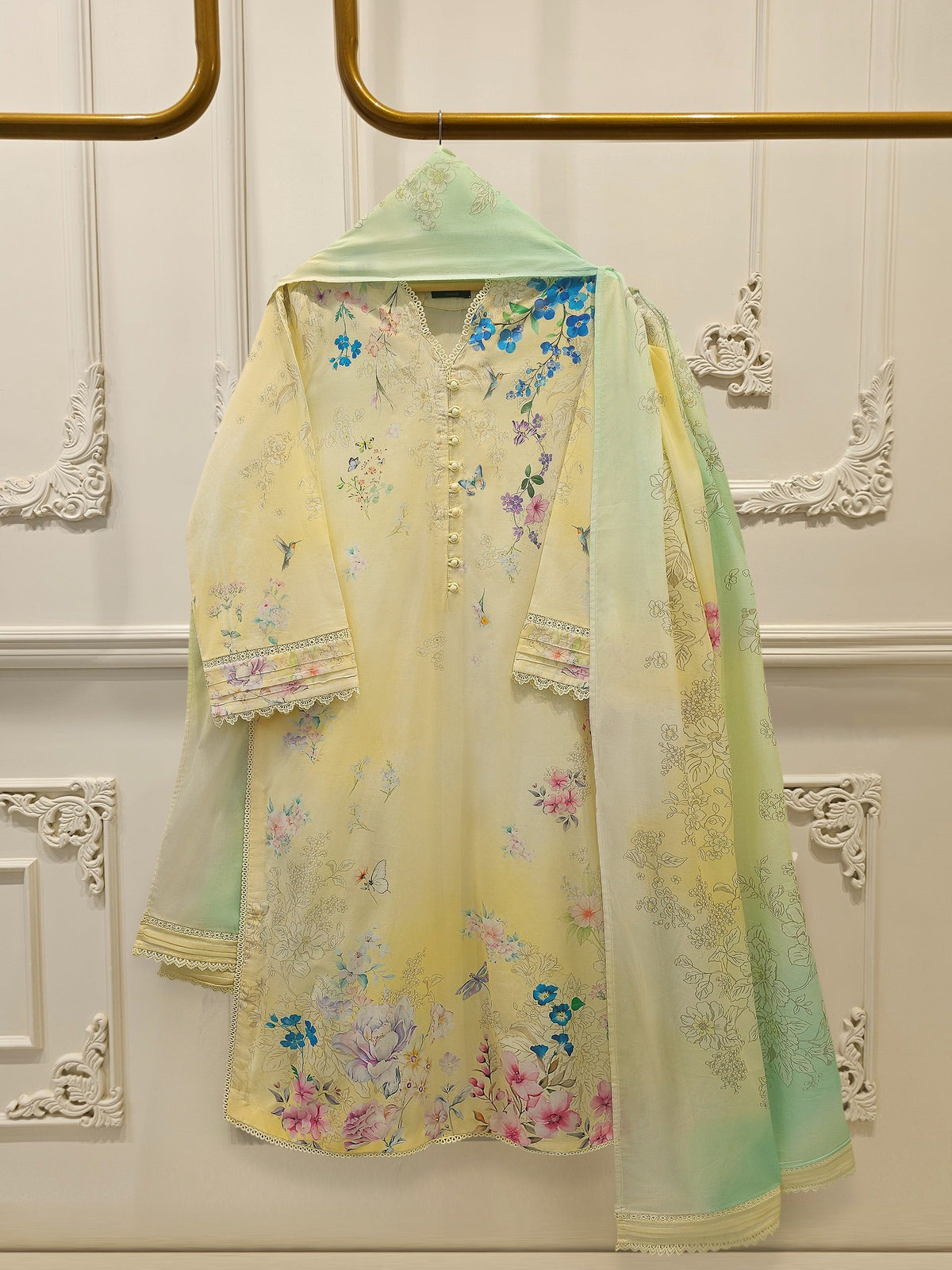2 Piece - Digital printed Cambric Suit S115574