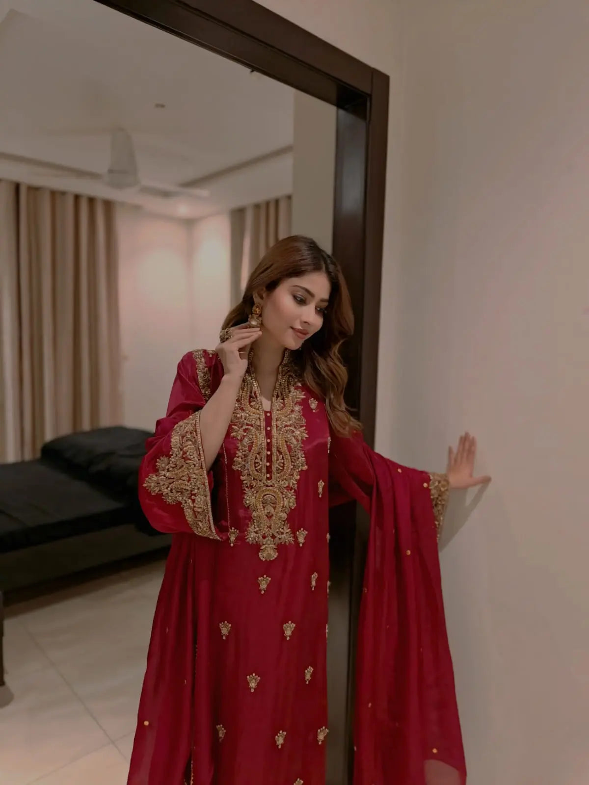 Rubaab Red Festive By AS Studio