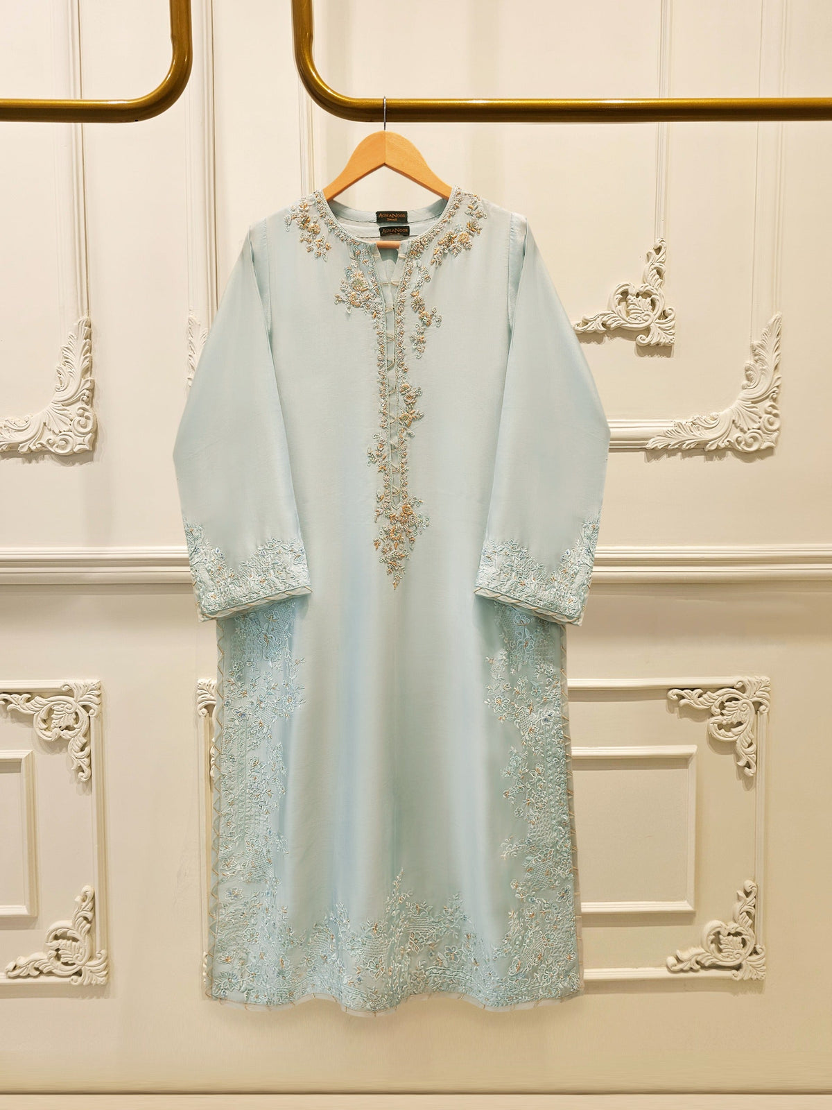 2 Piece- Pure Sheesha Silk Embroidered Suit S115681