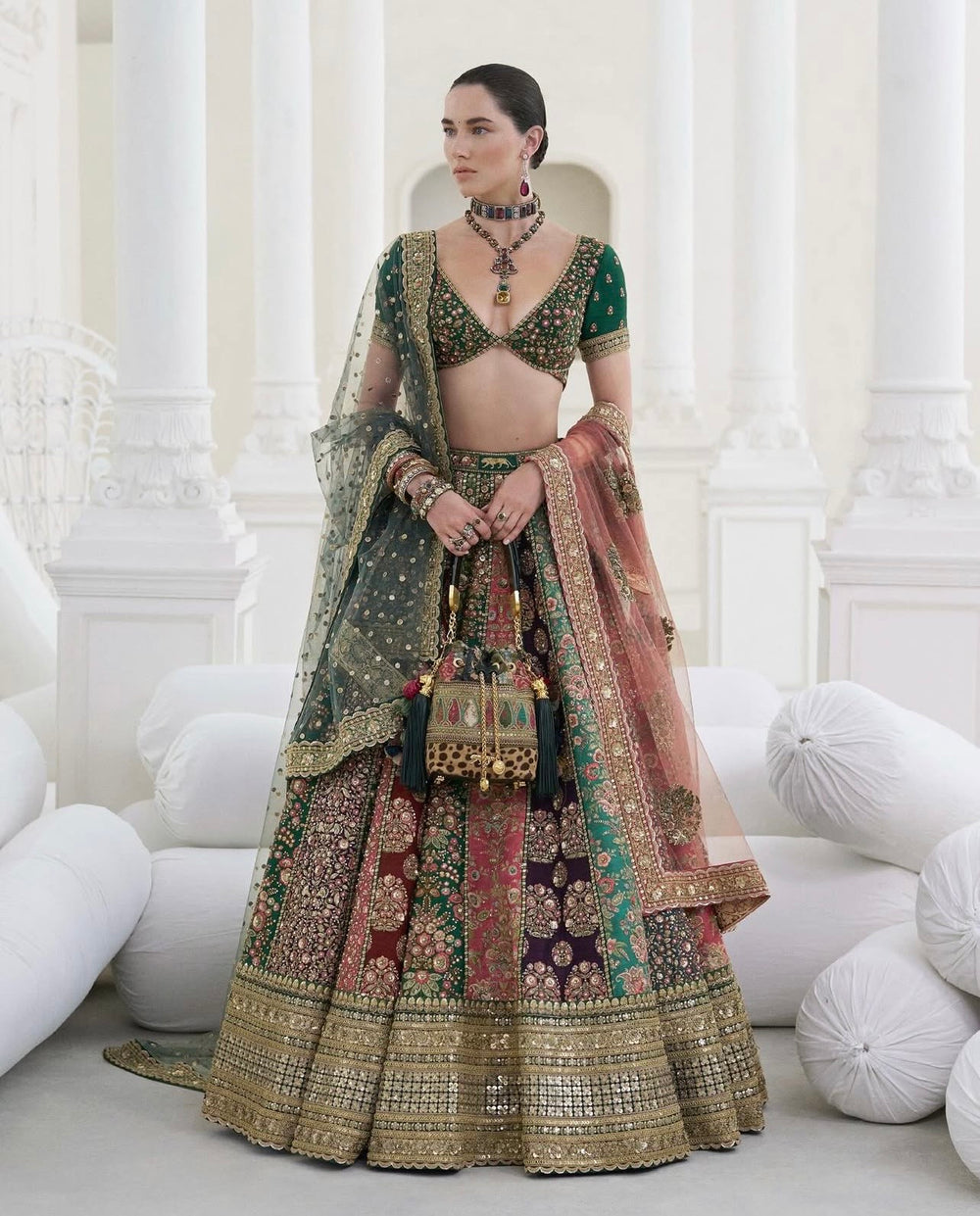Sabyasachi Mukherjee Style — Mairaz Multicoloured 18-Panel Lehenga
