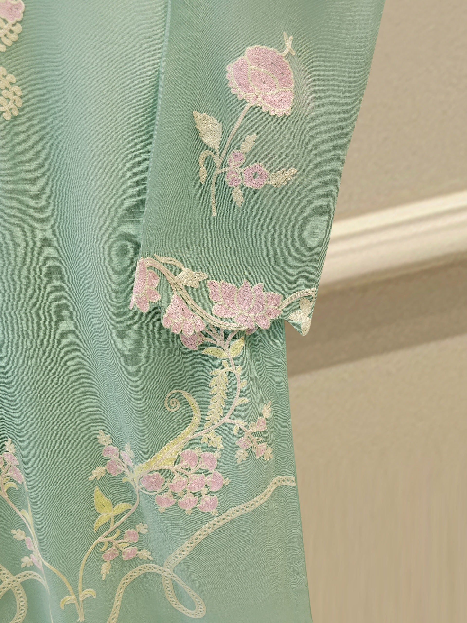 2 Piece - Pure Embroidered Cotton Net Suit S113855