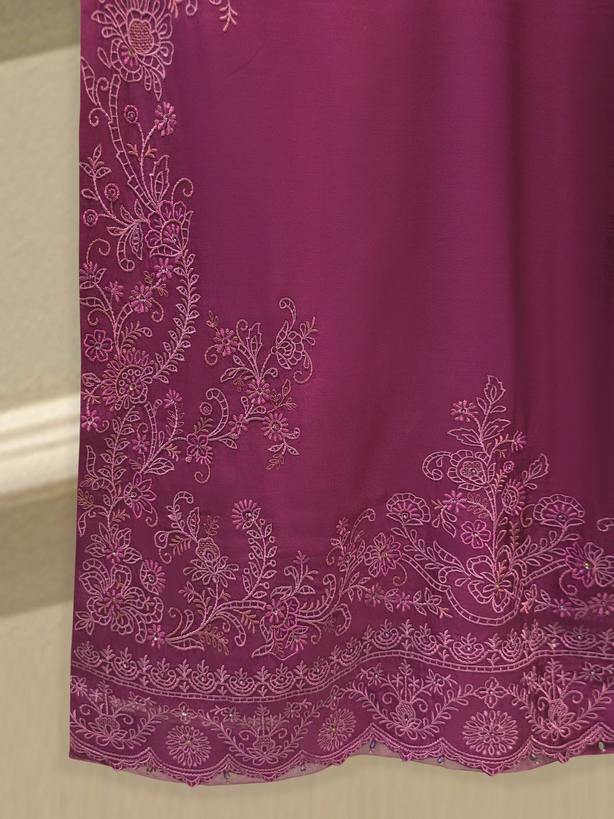 3 Piece - Pure Khaddi Silk Embroidered  Suit S115041