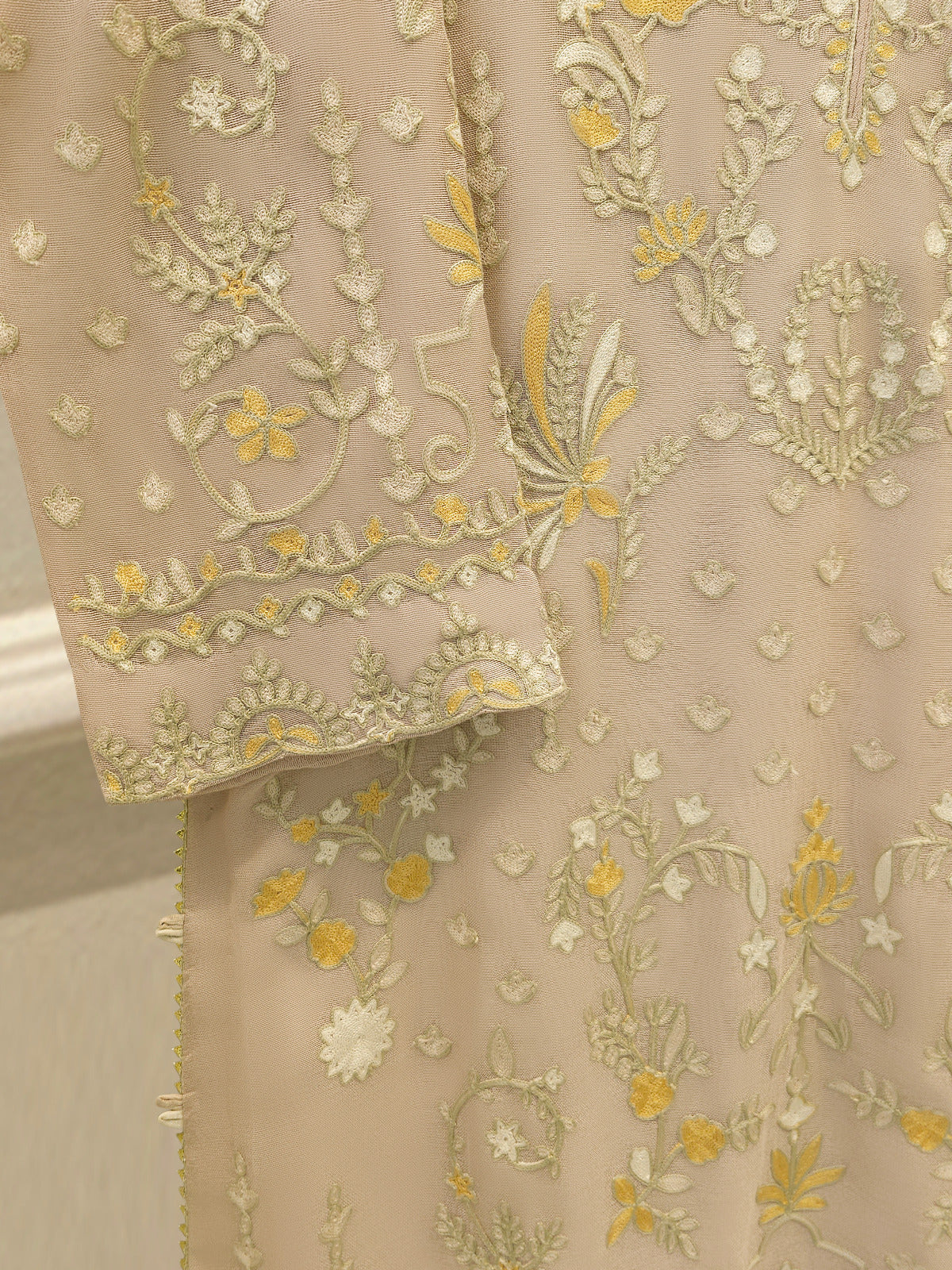 2 Piece - Pure Embroidered Cotton Net Suit S113511