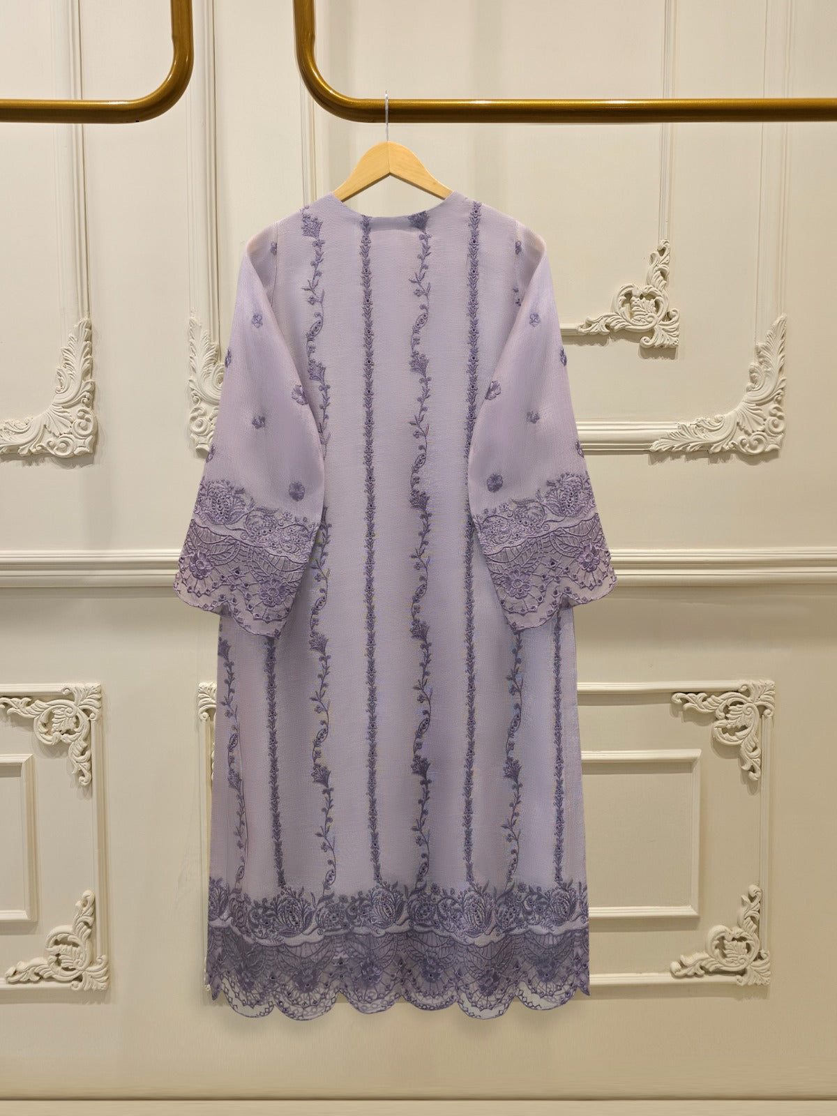 3 Piece - Pure Embroidered Cotton Net Suit S113805