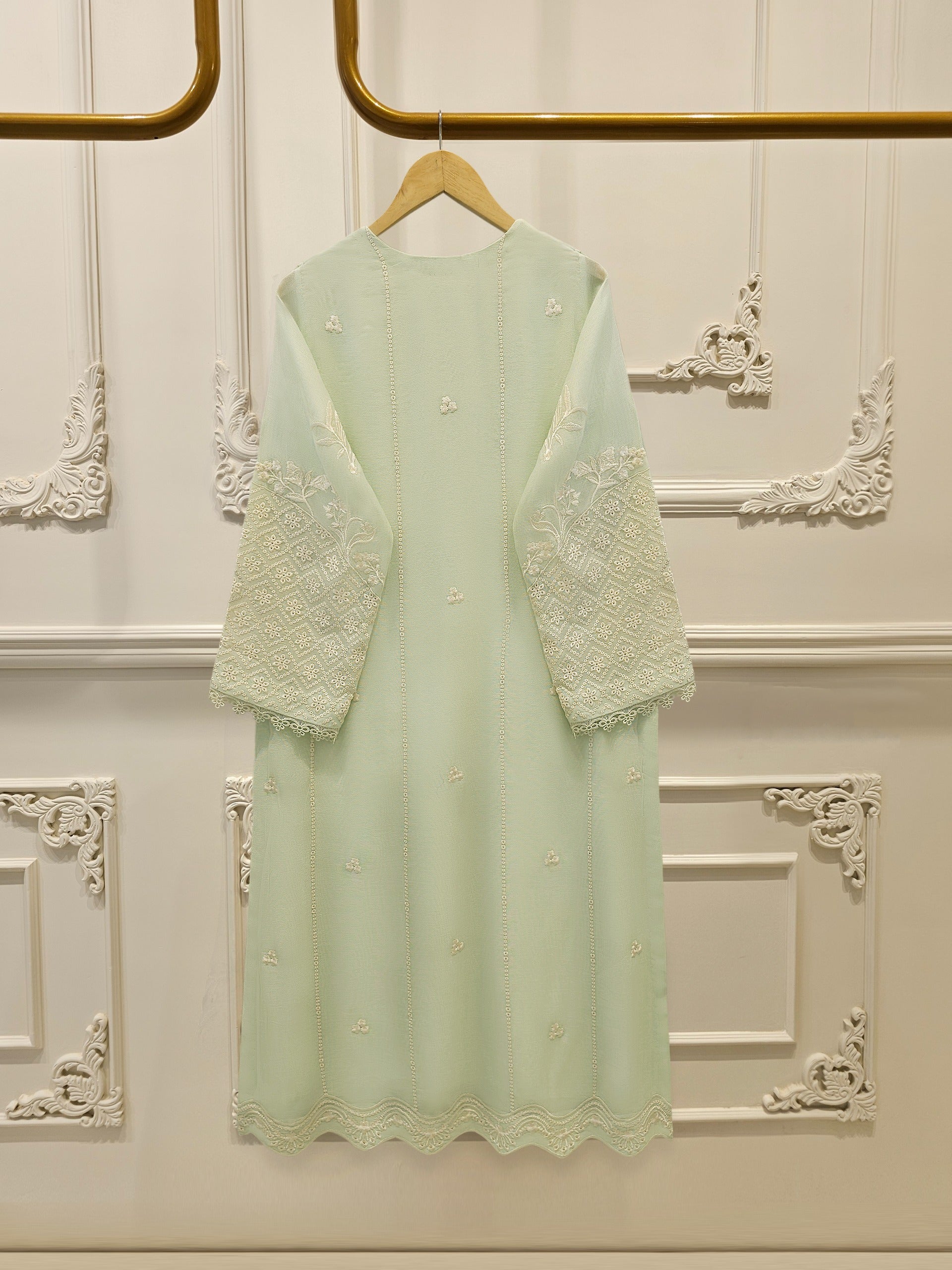 3 Piece - Pure Embroidered Cotton Net Suit S114005