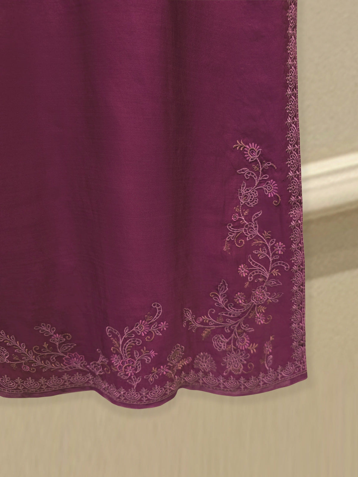 3 Piece - Pure Khaddi Silk Embroidered  Suit S115041