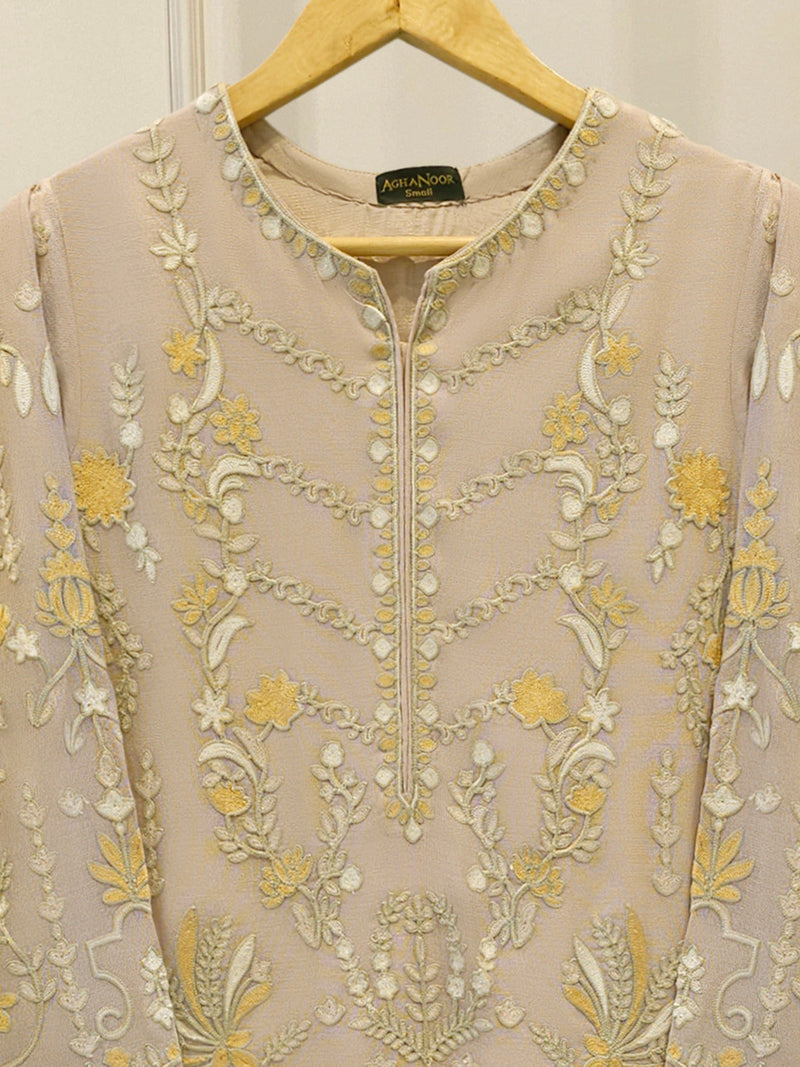2 Piece - Pure Embroidered Cotton Net Suit S113511