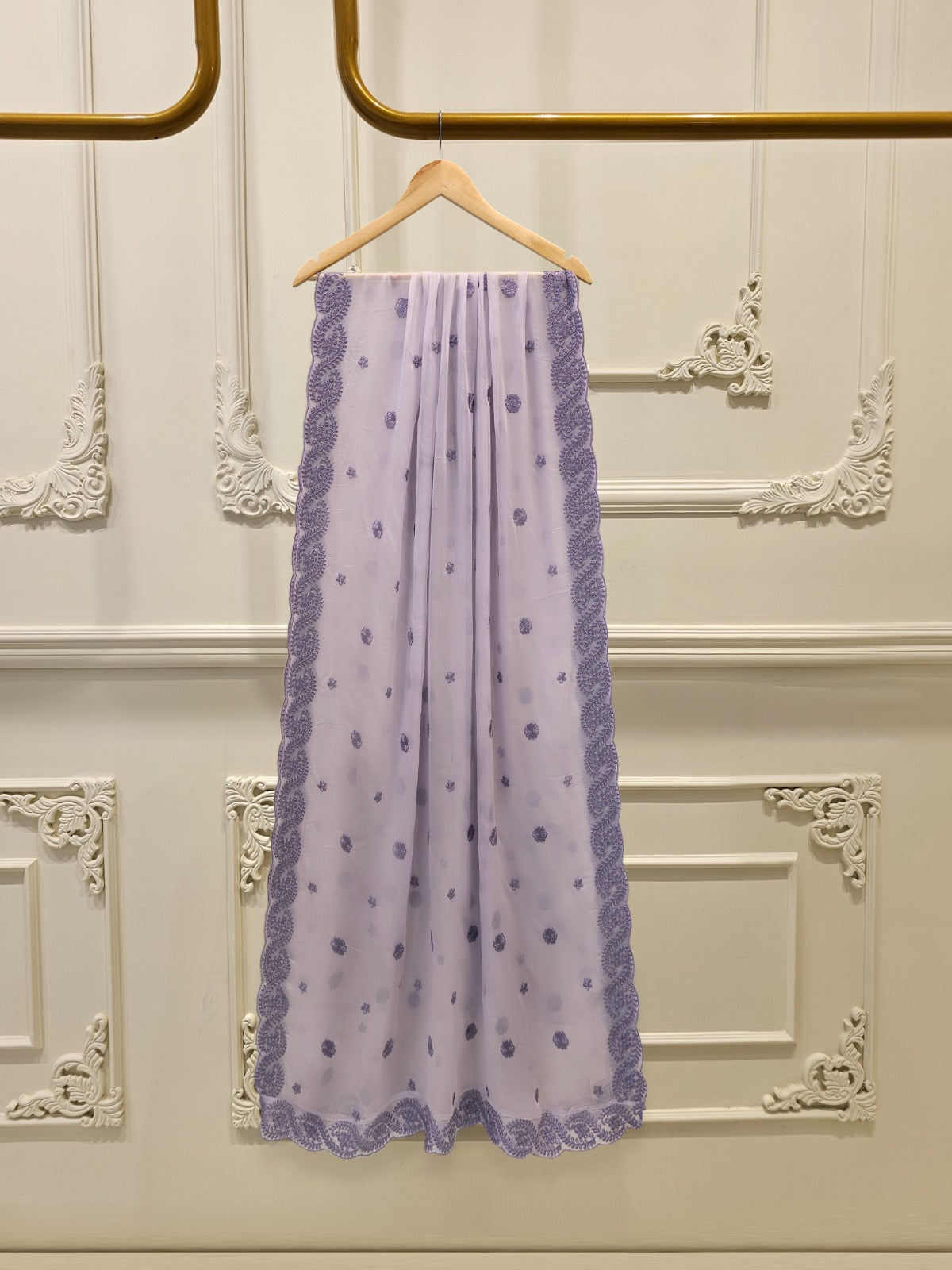 3 Piece - Pure Embroidered Cotton Net Suit S113805