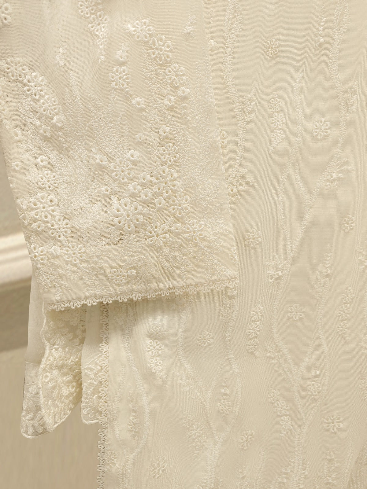 3 Piece - Pure Embroidered Cotton Net Suit S113798