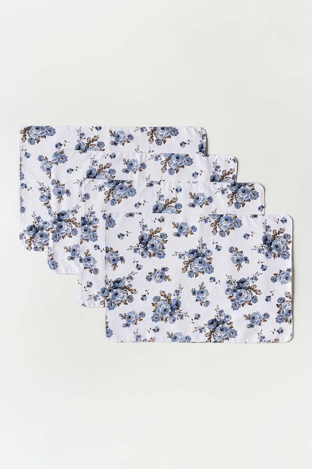 Aw23-Rose Blue Placemat And Runner Set