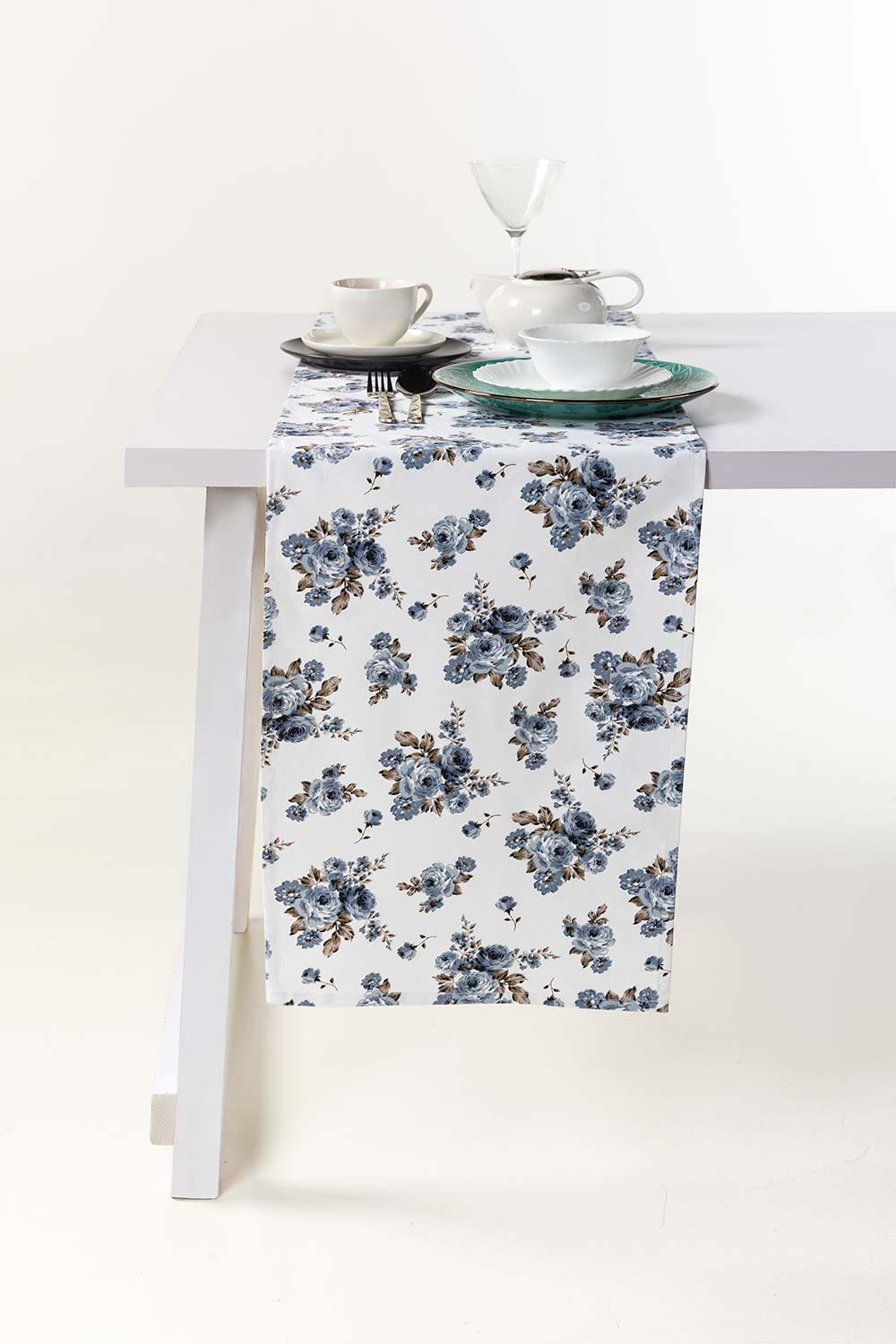AW23-Rose blue Placemat and Runner Set