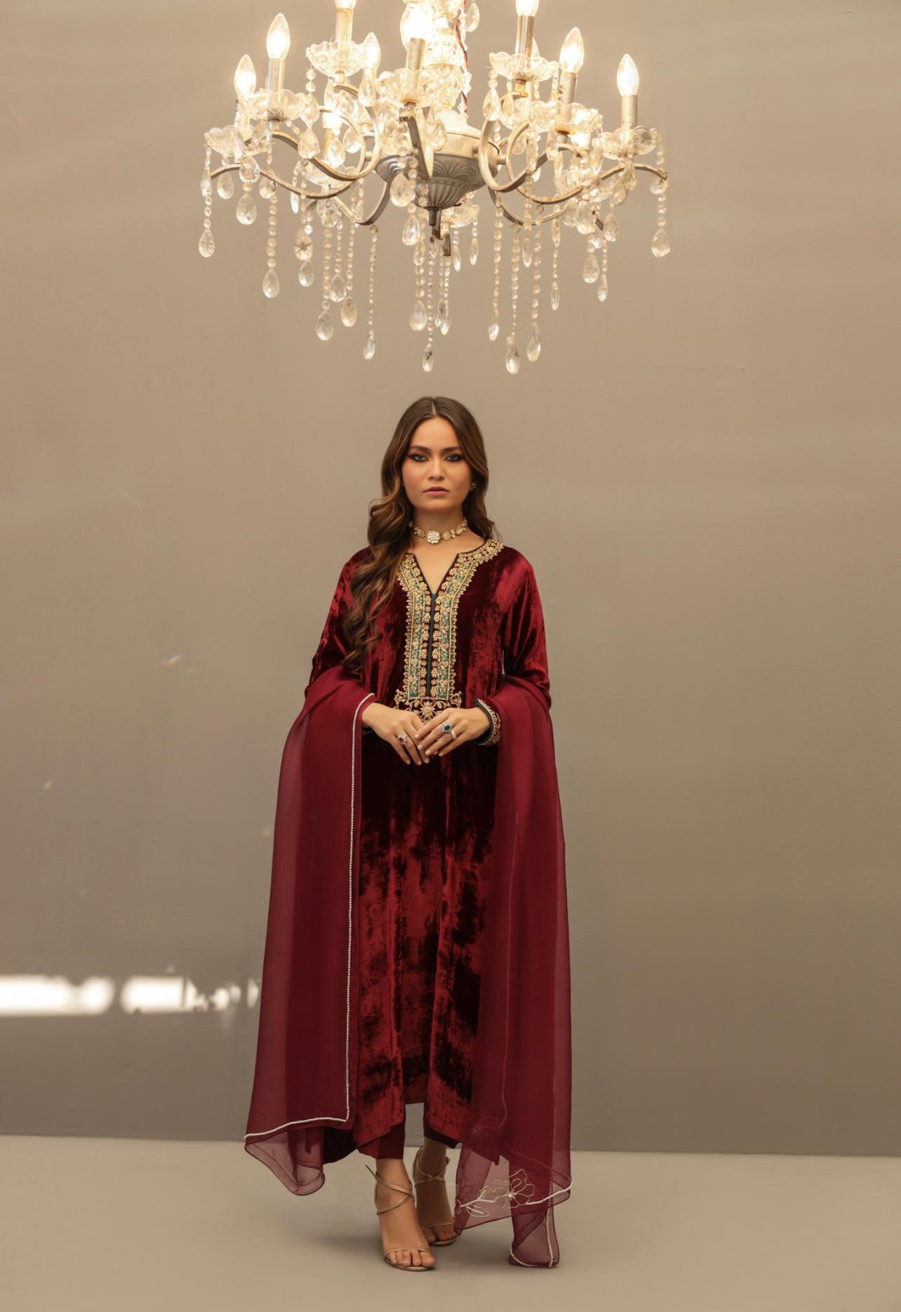 Ruby Velvet Luxe by Alizay Saad